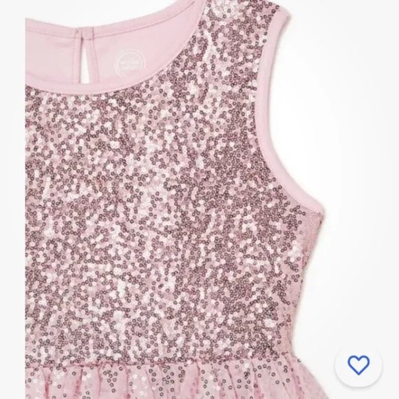 Wonder Nation Girls Pink Sequin Tulle Dress Size Large (10-12) NEW - Picture 3 of 6